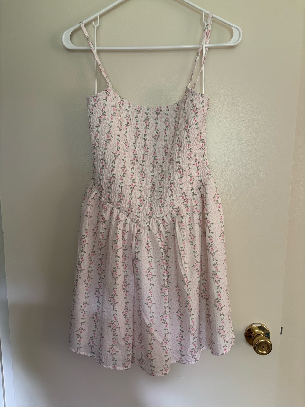 Jessica Simpson Light Pink Floral Smocked Mini Dress